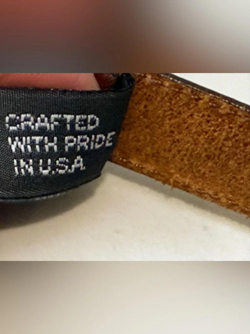 Vintage Brighton Belt Brown‎ Leather Croc Embossed 90s 35”L